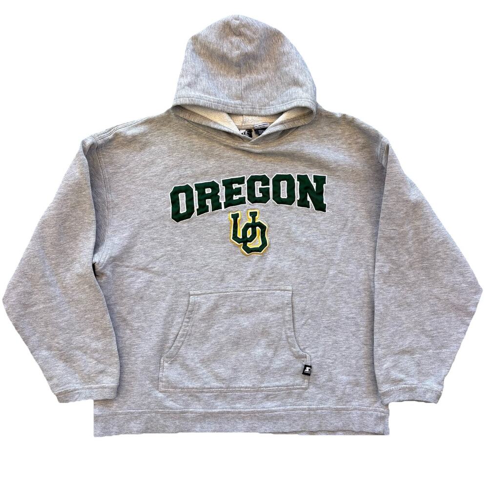VTG 90s Starter XL University Of Oregon UO Embroidered Sweatshirt Hoodie MARK
